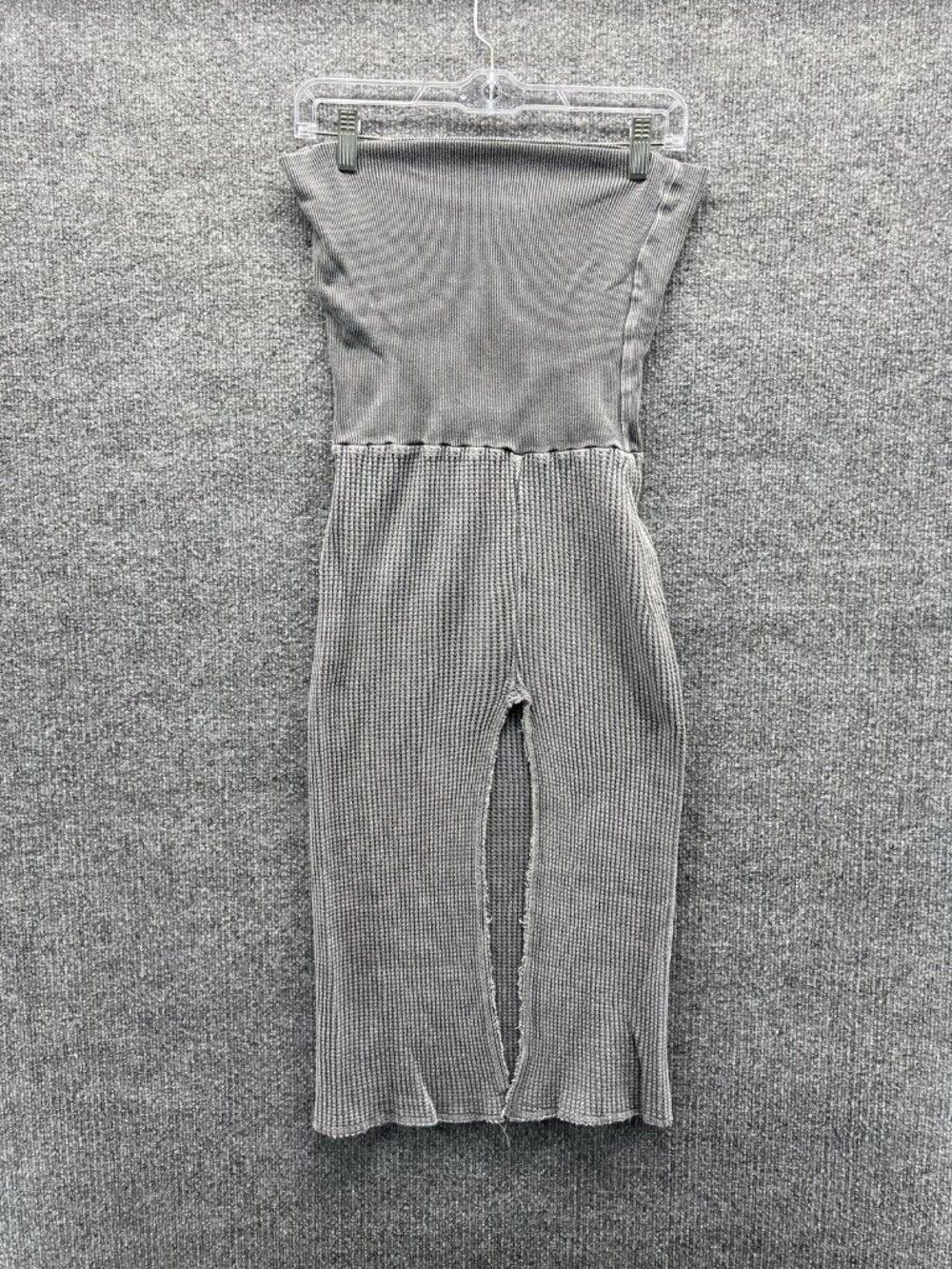 FP One Jumpsuit Womens Small Gray Ribbed Knit Sleeveless Lounge One Piece